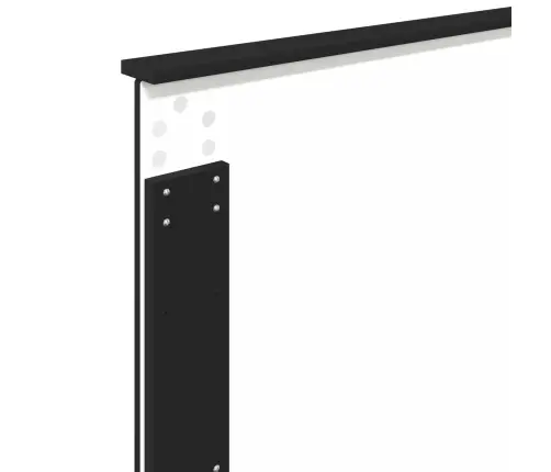 Gultas Rāmis Melns Un Sudrabains 75 X 190 Cm Inženierijas Koks Vidaxl