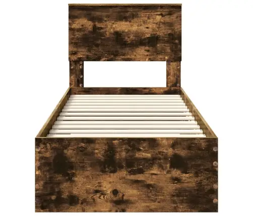 Voodi Raam Suitsetatud Tamme Ja Hõbe 75 X 190 Cm Tehispuit