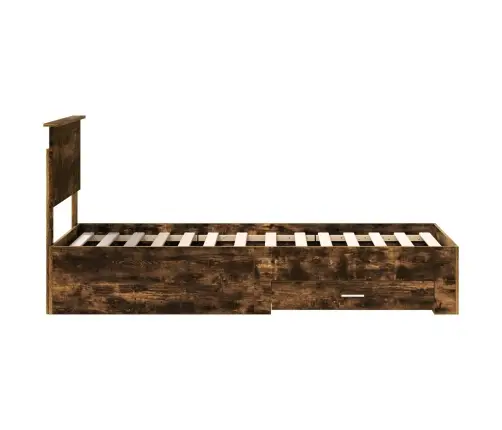 Voodi Raam Suitsetatud Tamme Ja Hõbe 75 X 190 Cm Tehispuit