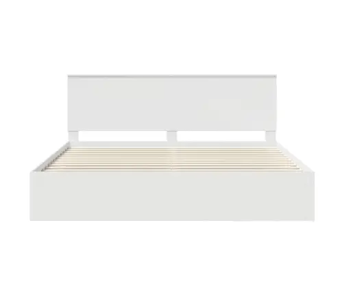 Voodi Raam Peaga Valge 200 X 200 Cm Tahke Mänd