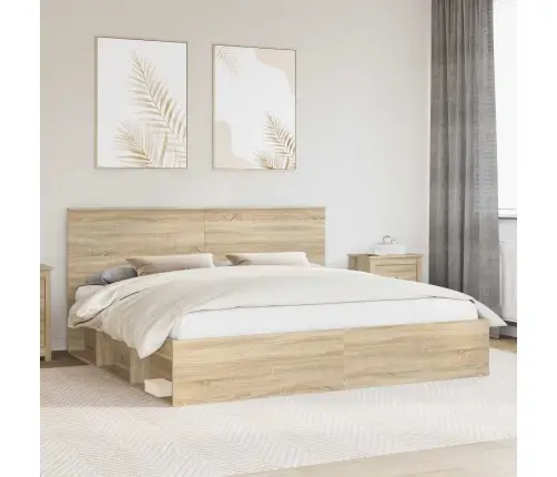 Gultas Rāmis Sonoma 200 X 200 Cm Ciets Priedes Koks Vidaxl