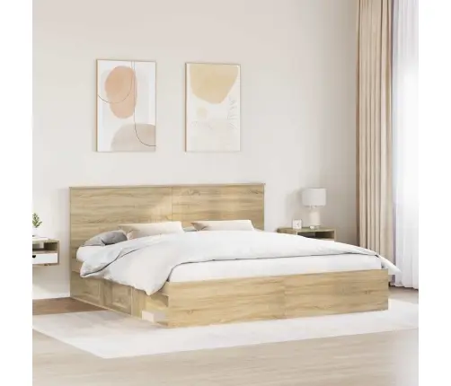 Gultas Rāmis Sonoma 200 X 200 Cm Ciets Priedes Koks Vidaxl