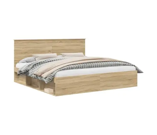 Gultas Rāmis Sonoma 200 X 200 Cm Ciets Priedes Koks Vidaxl