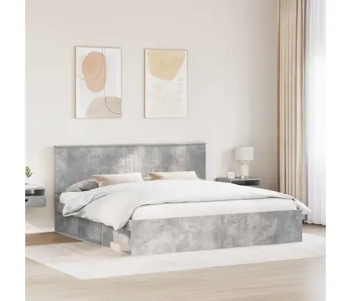 Lovos Rėmas Betoninė 200 X 200 Cm Kietos Pušies Mediena