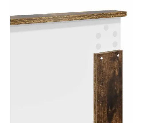 Voodi Raam Peaga Suitsetatud Tamm 200 X 200 Cm Tahke Mänd