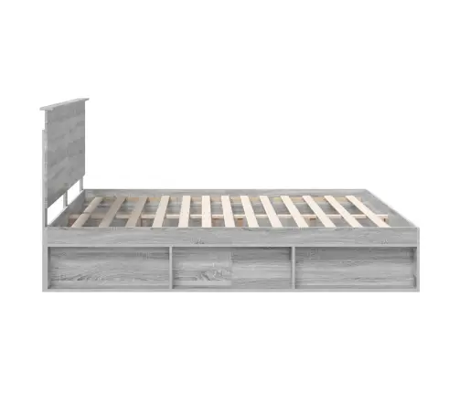 Gultas Rāmis Pelēks Sonoma 200 X 200 Cm Ciets Priedes Koks Vidaxl