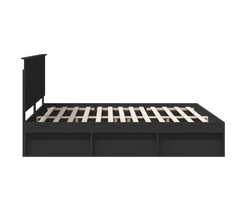 Gultas Rāmis Melna 180 X 200 Cm Ciets Priedes Koks Vidaxl