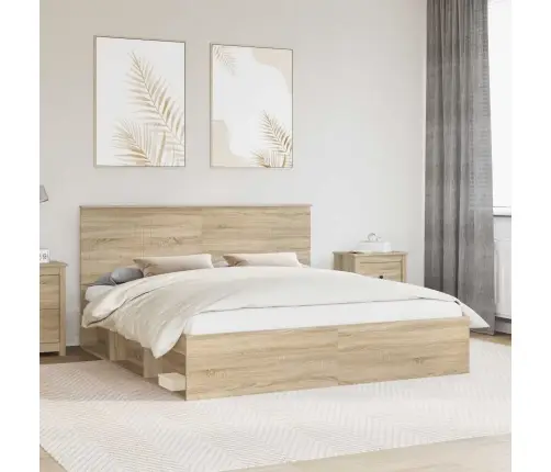 Gultas Rāmis Sonoma 180 X 200 Cm Ciets Priedes Koks Vidaxl