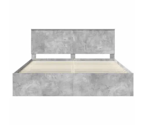 Gultas Rāmis Betons 180 X 200 Cm Ciets Priedes Koks Vidaxl