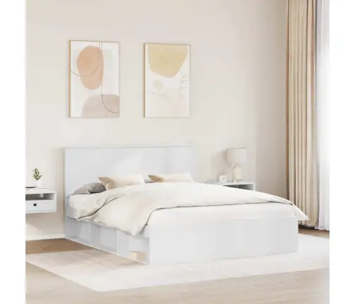 Gultas Rāmis Balts 160 X 200 Cm Ciets Priedes Koks Vidaxl