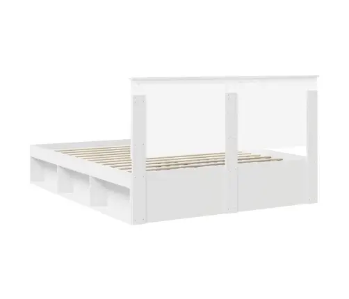 Gultas Rāmis Balts 160 X 200 Cm Ciets Priedes Koks Vidaxl