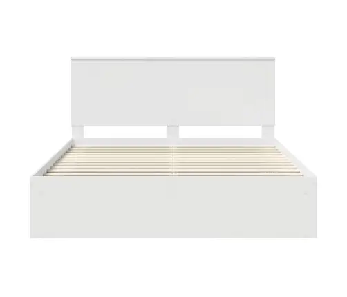 Gultas Rāmis Balts 160 X 200 Cm Ciets Priedes Koks Vidaxl