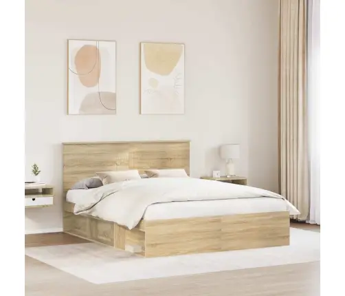 Gultas Rāmis Sonoma 160 X 200 Cm Ciets Priedes Koks Vidaxl