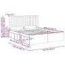 Gultas Rāmis Sonoma 160 X 200 Cm Ciets Priedes Koks Vidaxl