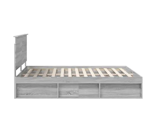 Gultas Rāmis Pelēks Sonoma 160 X 200 Cm Ciets Priedes Koks Vidaxl