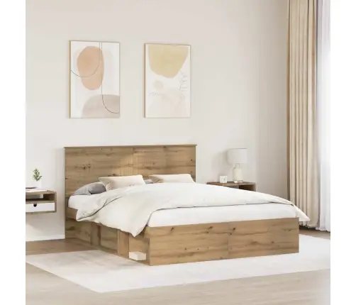 Voodi Raam Peaga Artisani Tamme 160 X 200 Cm Tahke Mänd