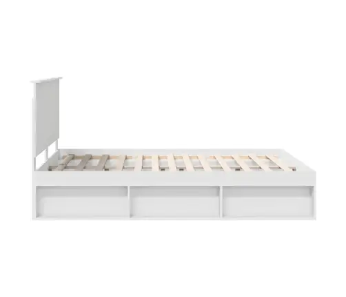 Gultas Rāmis Balts 150 X 200 Cm Ciets Priedes Koks Vidaxl