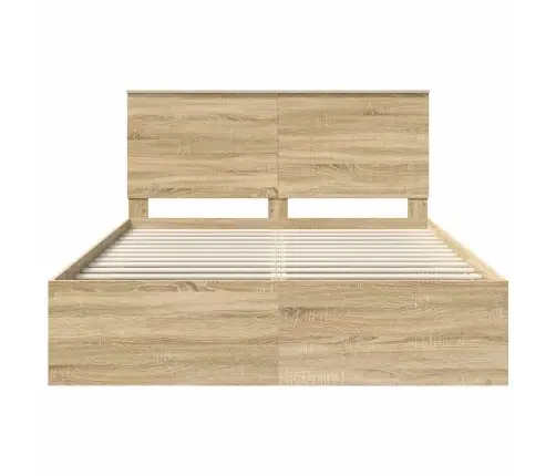 Gultas Rāmis Sonoma Ozols 150 X 200 Cm Ciets Priedes Koks Vidaxl