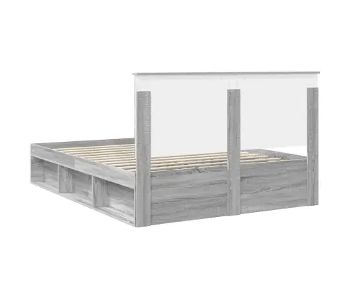 Lovos Rėmas Pilkas Sonoma 150 X 200 Cm Kietos Pušies Mediena