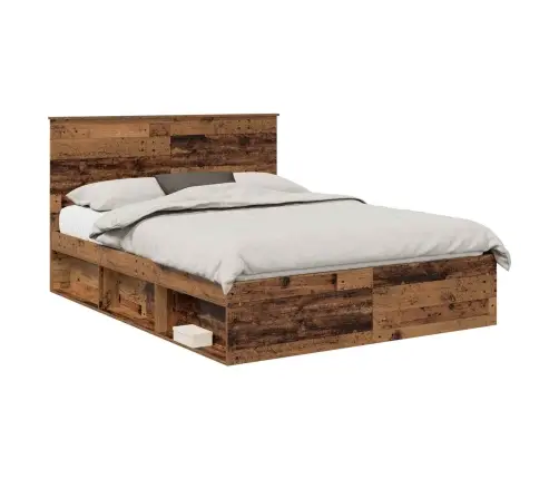 Gultas Rāmis Vecs Koks 150 X 200 Cm Ciets Priedes Koks Vidaxl