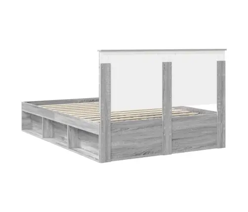 Lovos Rėmas Pilkas Sonoma 140 X 200 Cm Kietos Pušies Mediena