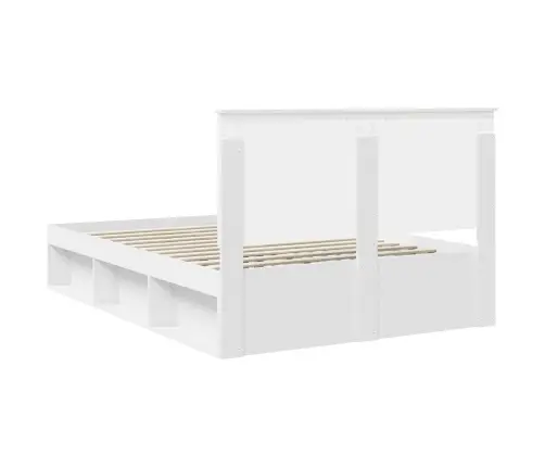 Gultas Rāmis Balts 140 X 190 Cm Ciets Priedes Koks Vidaxl