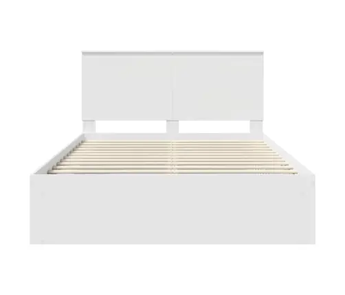 Gultas Rāmis Balts 140 X 190 Cm Ciets Priedes Koks Vidaxl