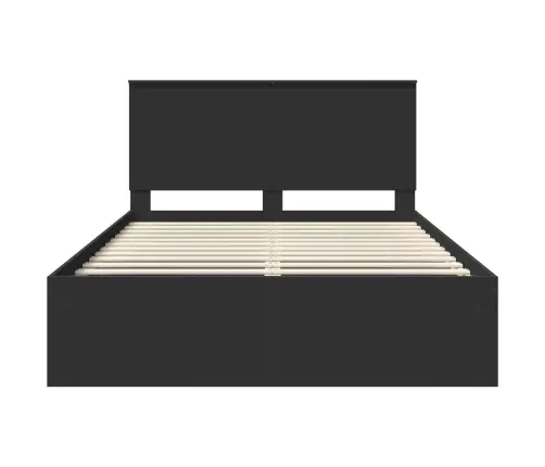 Lovos Rėmas Juoda 135 X 190 Cm Kietos Pušies Mediena