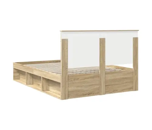 Gultas Rāmis Sonoma Ozols 135 X 190 Cm Ciets Priedes Koks Vidaxl