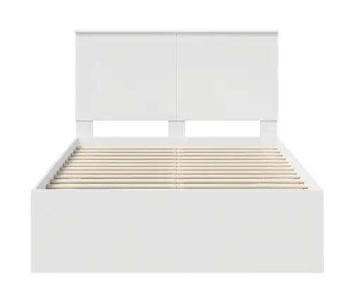 Lovos Rėmas Balta 120 X 200 Cm Kietos Pušies Mediena