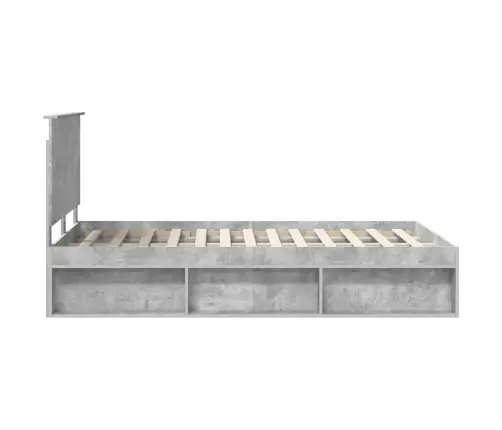 Gultas Rāmis Betons 120 X 200 Cm Ciets Priedes Koks Vidaxl