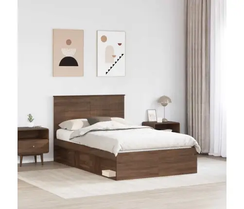 Lovos Rėmas Rudas Ąžuolas 120 X 200 Cm Kietos Pušies Mediena