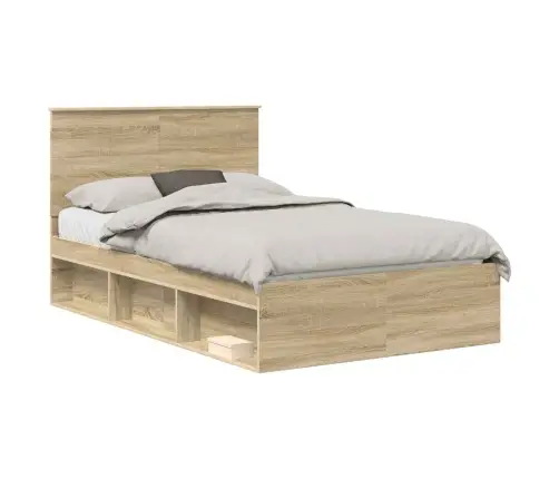 Gultas Rāmis Sonoma 120 X 190 Cm Ciets Priedes Koks Vidaxl