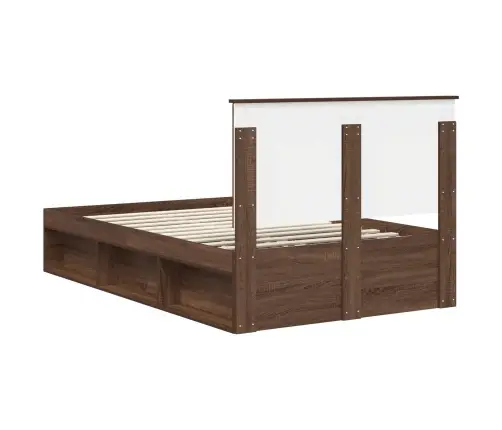 Voodi Raam Peaga Pruun Tamme 120 X 190 Cm Tahke Mänd