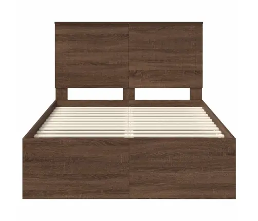 Voodi Raam Peaga Pruun Tamme 120 X 190 Cm Tahke Mänd