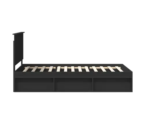 Lovos Rėmas Juoda 100 X 200 Cm Kietos Pušies Mediena