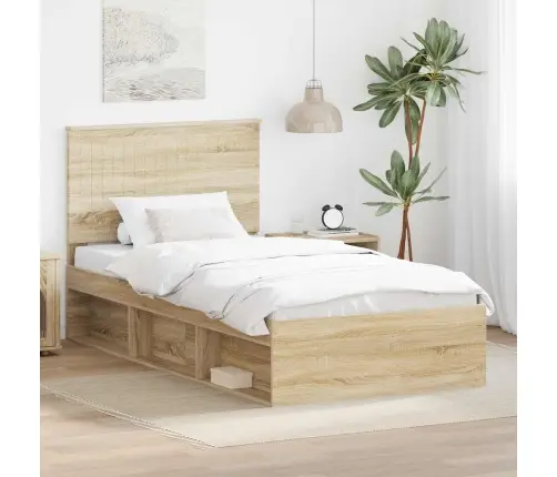 Gultas Rāmis Sonoma 100 X 200 Cm Ciets Priedes Koks Vidaxl