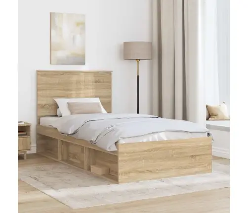 Gultas Rāmis Sonoma 100 X 200 Cm Ciets Priedes Koks Vidaxl