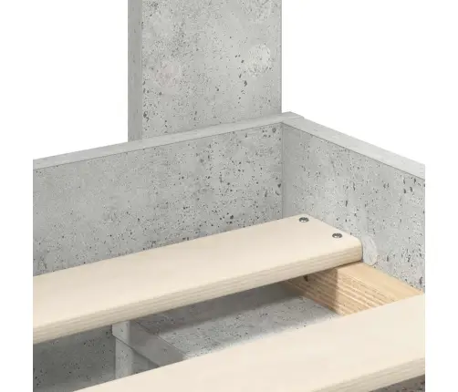 Gultas Rāmis Betona Pelēks 100 X 200 Cm Ciets Priedes Koks Vidaxl