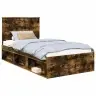Gultas Rāmis Dūmaka Ozols 100 X 200 Cm Ciets Priedes Koks Vidaxl