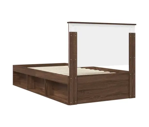 Voodi Raam Peaga Pruun Tamme 100 X 200 Cm Tahke Mänd