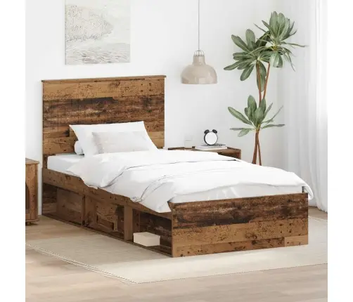 Gultas Rāmis Vecs Koks 100 X 200 Cm Ciets Priedes Koks Vidaxl