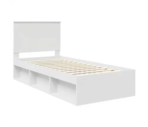Gultas Rāmis Balts 90 X 200 Cm Ciets Priedes Koks Vidaxl