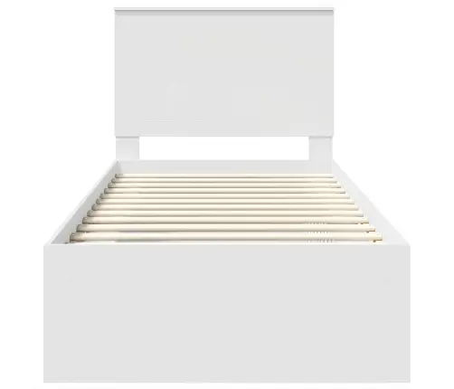 Gultas Rāmis Balts 90 X 200 Cm Ciets Priedes Koks Vidaxl