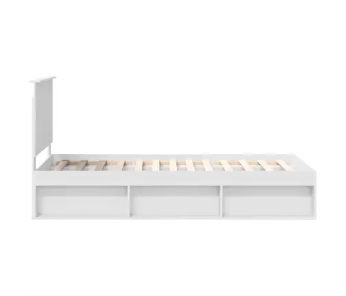 Gultas Rāmis Balts 90 X 200 Cm Ciets Priedes Koks Vidaxl