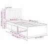 Gultas Rāmis Balts 90 X 200 Cm Ciets Priedes Koks Vidaxl