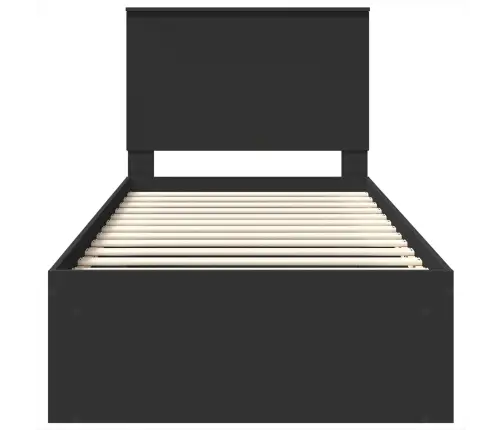 Gultas Rāmis Melna 90 X 200 Cm Ciets Priedes Koks Vidaxl