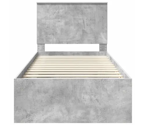 Gultas Rāmis Betons 90 X 200 Cm Ciets Priedes Koks Vidaxl