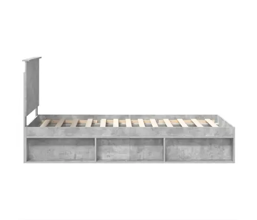 Gultas Rāmis Betons 90 X 200 Cm Ciets Priedes Koks Vidaxl