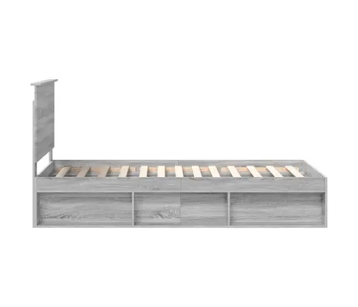 Gultas Rāmis Pelēks Sonoma 90 X 190 Cm Ciets Priedes Koks Vidaxl